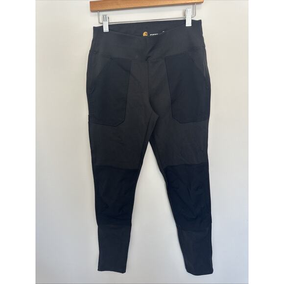 Carhartt Legging Small 4 6 Force Mid-weight Black Pant Work Wicking Fitted - Picture 1 of 6